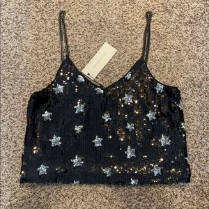 NWT Star Sequin Tank Top